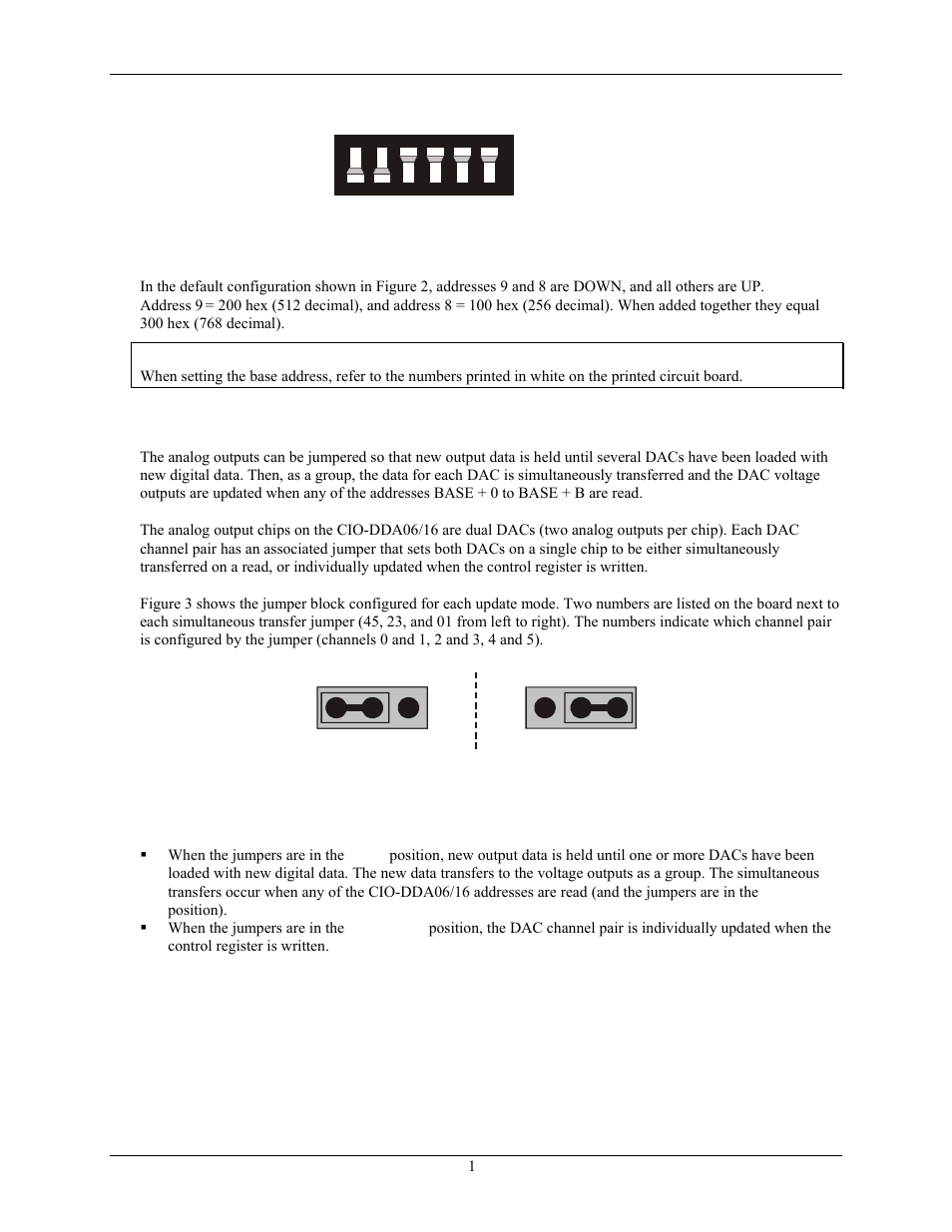 Individual / simultaneous transfer jumper | Measurement Computing CIO-DDA06/16 User Manual | Page 10 / 18
