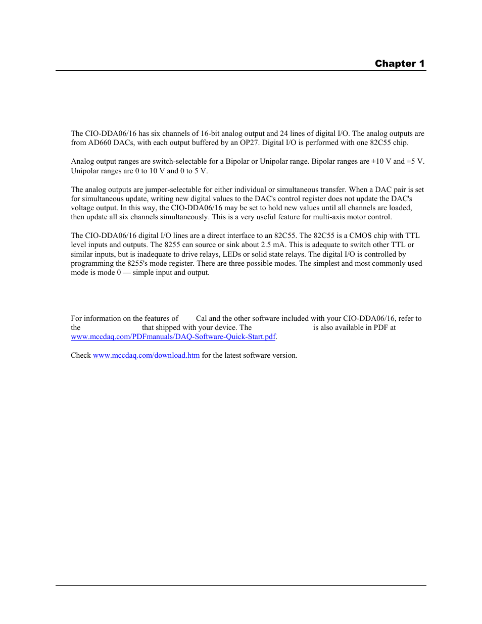 Introducing the cio-dda06/16, Overview: cio-dda06/16 features, Software features | Measurement Computing CIO-DDA06/16 User Manual | Page 6 / 18