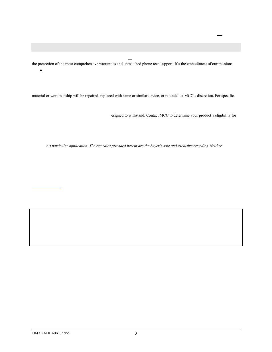 Management committed to your satisfaction | Measurement Computing CIO-DDA06/JR User Manual | Page 3 / 17