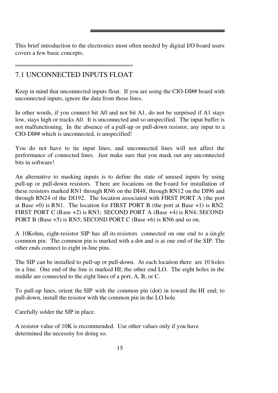 0 interfacing techniques | Measurement Computing CIO-DI48 User Manual | Page 19 / 24