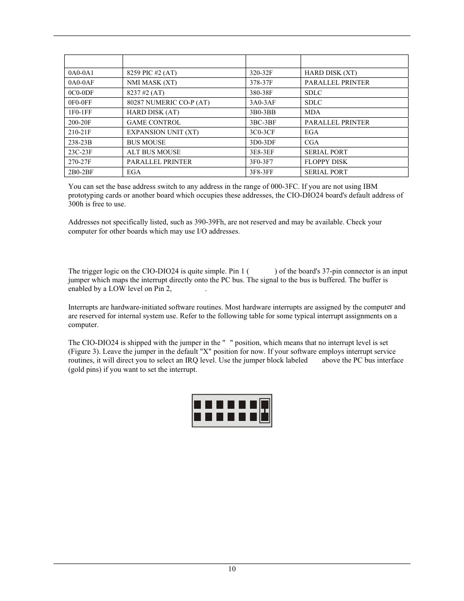 Interrupt level | Measurement Computing CIO-DIO24 User Manual | Page 10 / 20