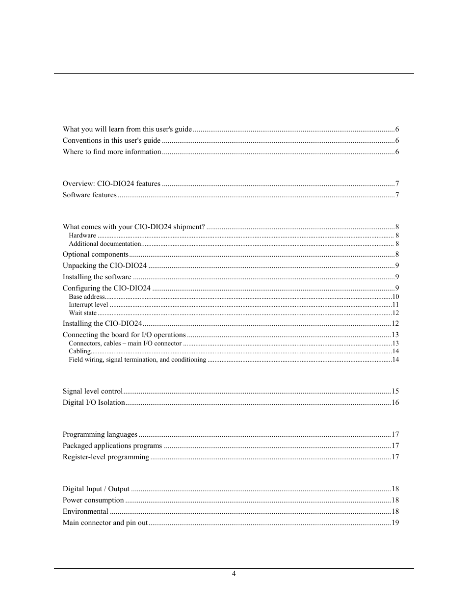 Measurement Computing CIO-DIO24 User Manual | Page 4 / 20