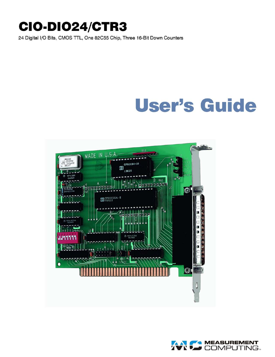 Measurement Computing CIO-DIO24/CTR3 User Manual | 21 pages