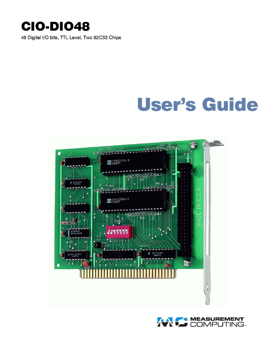 Measurement Computing CIO-DIO48 User Manual | 19 pages