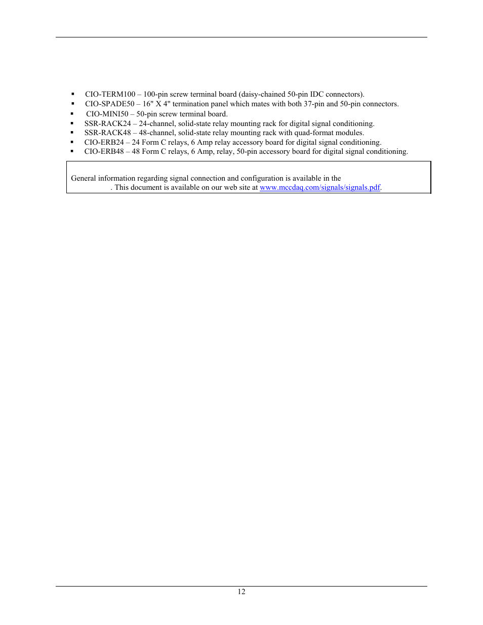 Field wiring, signal termination, and conditioning, Field, Wiring, signal termination, and conditioning | Measurement Computing CIO-DIO48 User Manual | Page 12 / 19