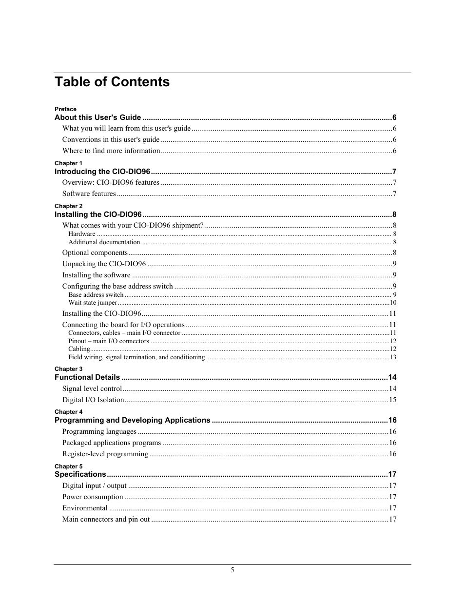 Measurement Computing CIO-DIO96 User Manual | Page 5 / 20