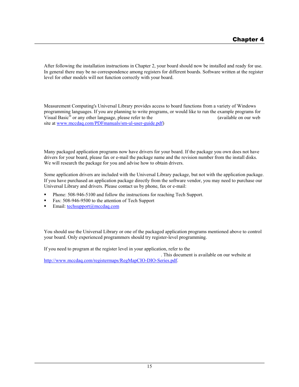 Programming and developing applications, Programming languages, Packaged applications programs | Register-level programming | Measurement Computing CIO-DIO192 User Manual | Page 15 / 20