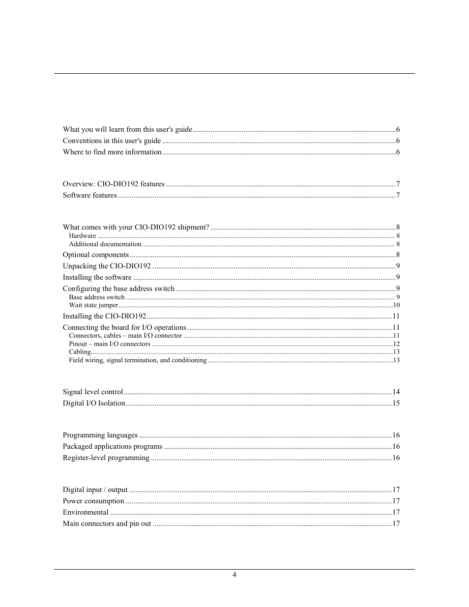 Measurement Computing CIO-DIO192 User Manual | Page 4 / 20