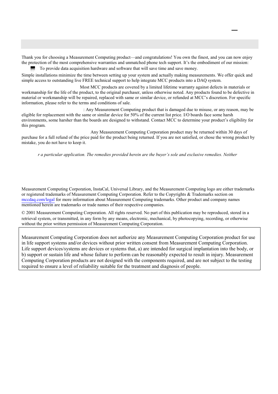 Management committed to your satisfaction | Measurement Computing CIO-DO48H User Manual | Page 2 / 16