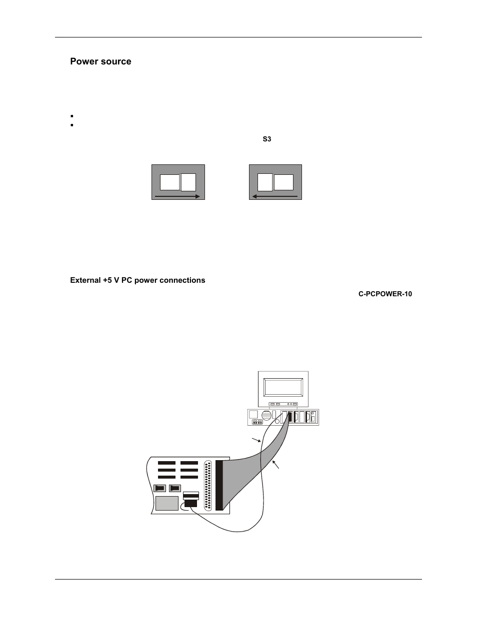 Power source, External +5 v pc power connections | Measurement Computing CIO-EXP32 User Manual | Page 13 / 27