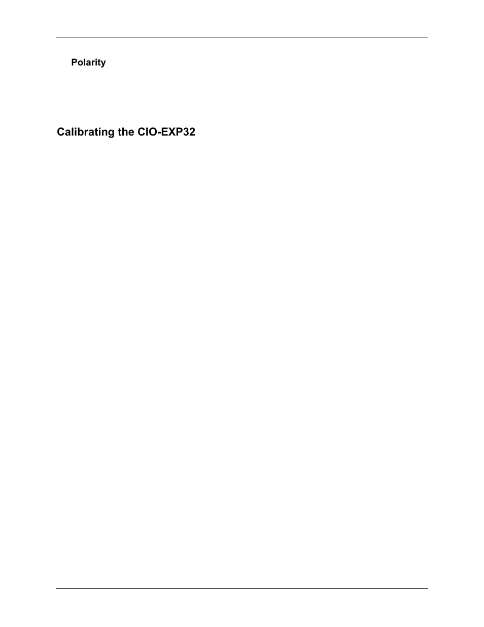 Polarity, Calibrating the cio-exp32 | Measurement Computing CIO-EXP32 User Manual | Page 17 / 27