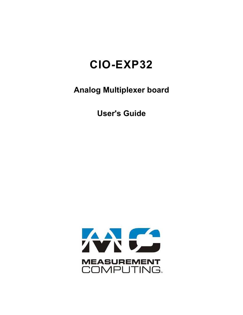 Cio-exp32, Analog multiplexer board user's guide | Measurement Computing CIO-EXP32 User Manual | Page 2 / 27