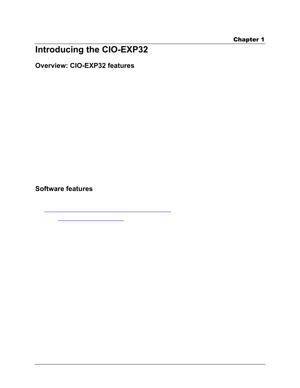 Introducing the cio-exp32, Overview: cio-exp32 features, Software features | Measurement Computing CIO-EXP32 User Manual | Page 8 / 27