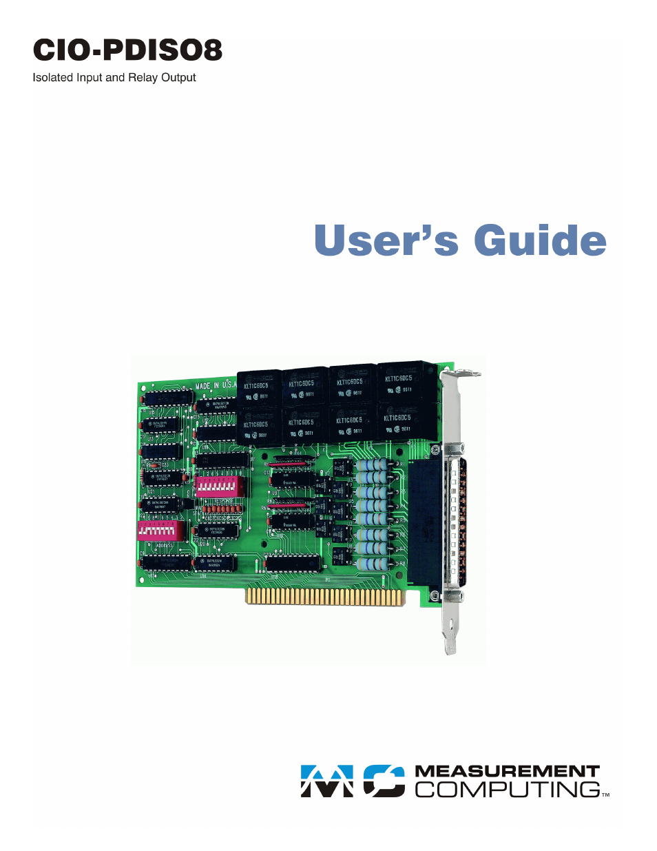 Measurement Computing CIO-PDISO8 User Manual | 19 pages