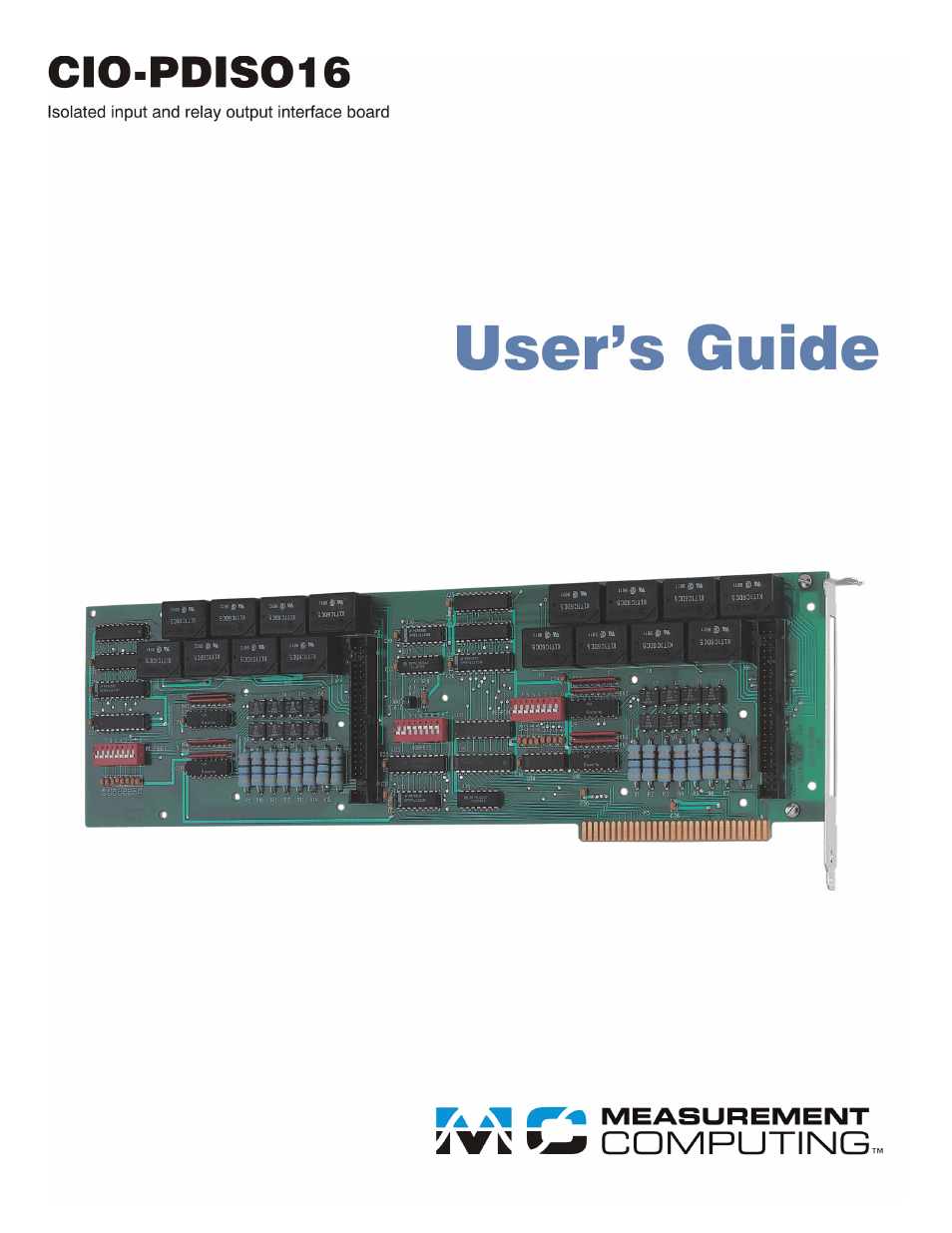 Measurement Computing CIO-PDISO16 User Manual | 20 pages