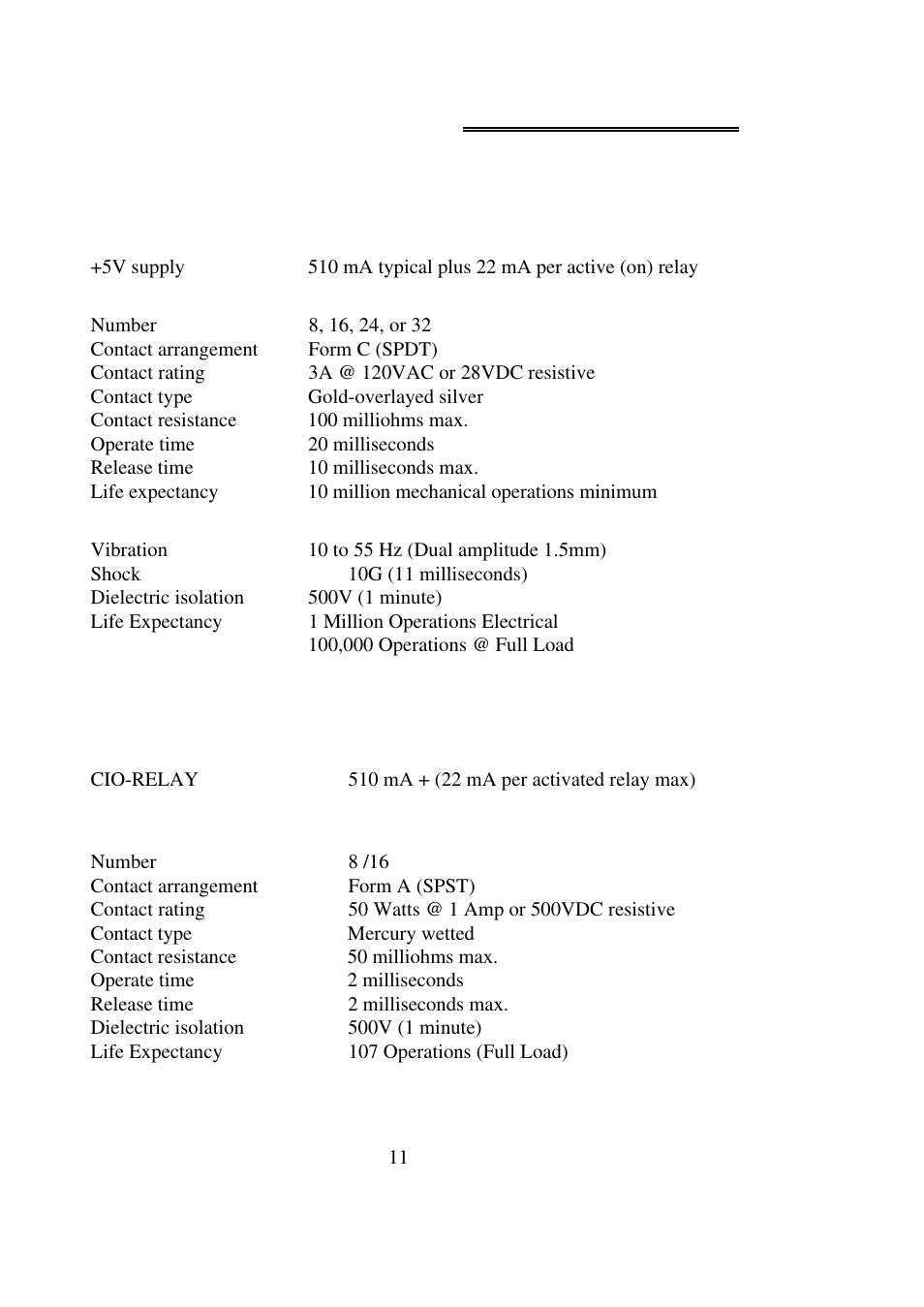 6 specifications | Measurement Computing CIO-RELAY08 User Manual | Page 15 / 20