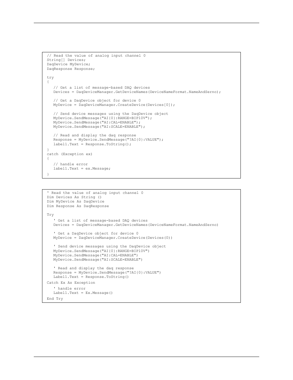 Reading an analog input channel | Measurement Computing DAQFlex User Guide User Manual | Page 12 / 125