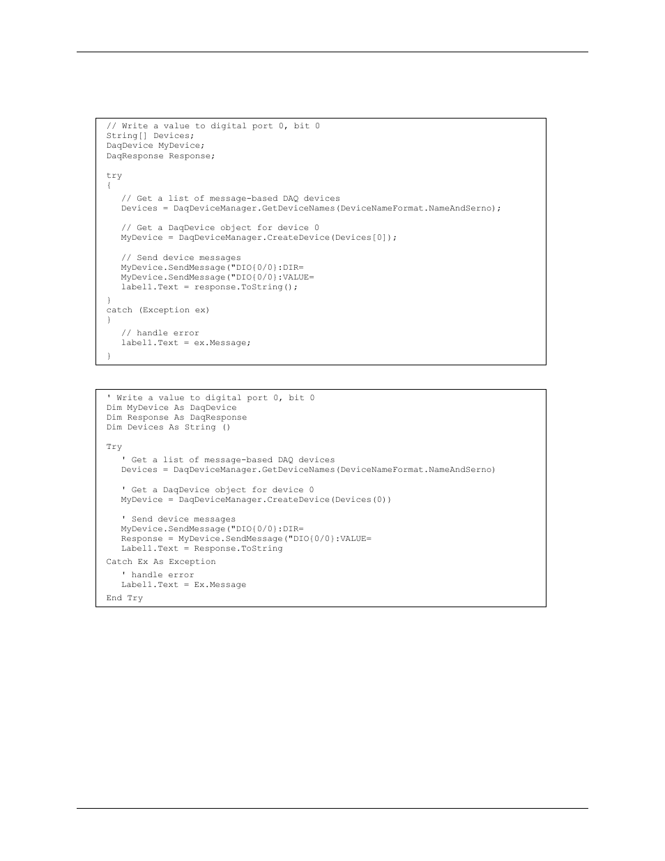 Writing to a digital bit | Measurement Computing DAQFlex User Guide User Manual | Page 15 / 125