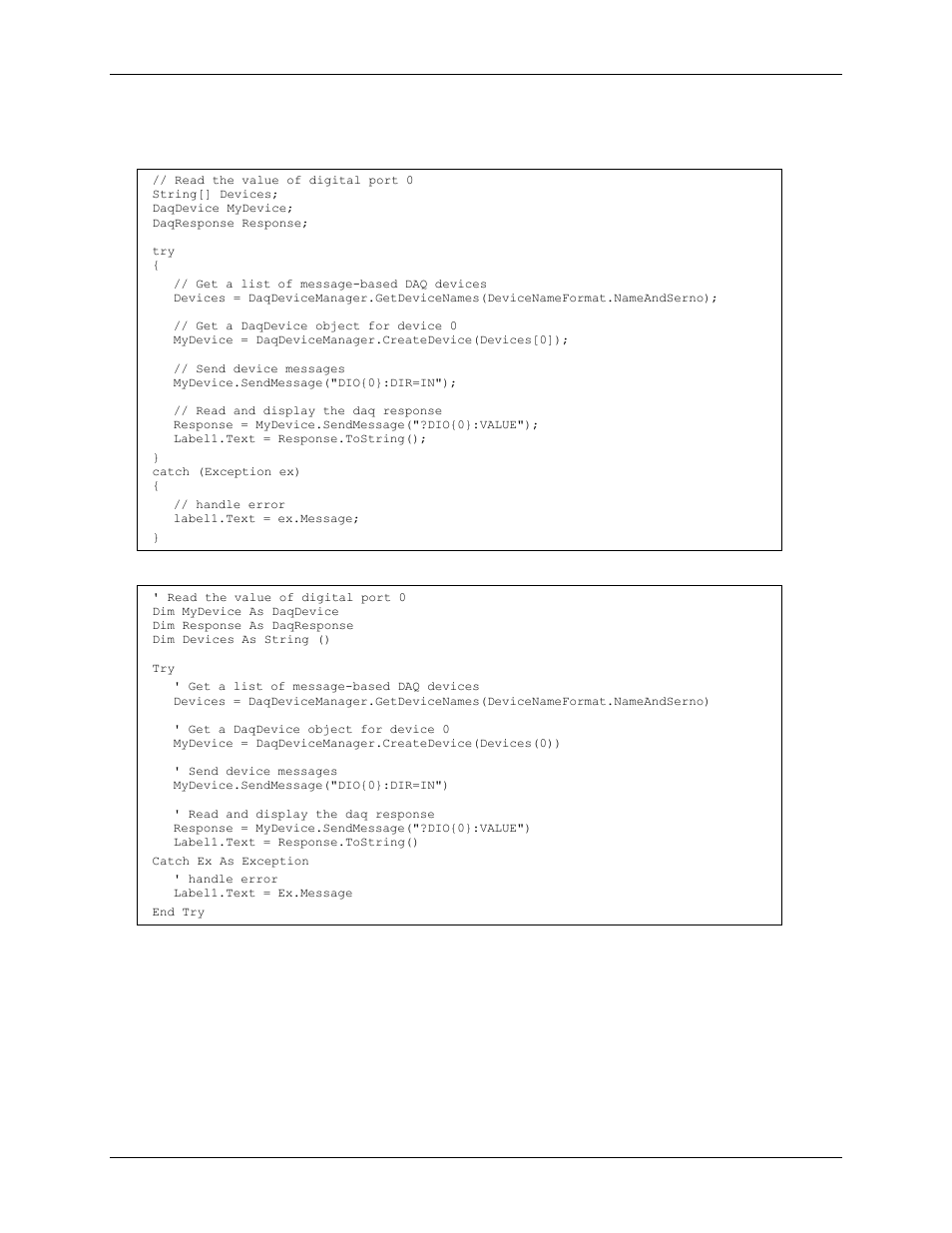 Reading a digital port | Measurement Computing DAQFlex User Guide User Manual | Page 16 / 125