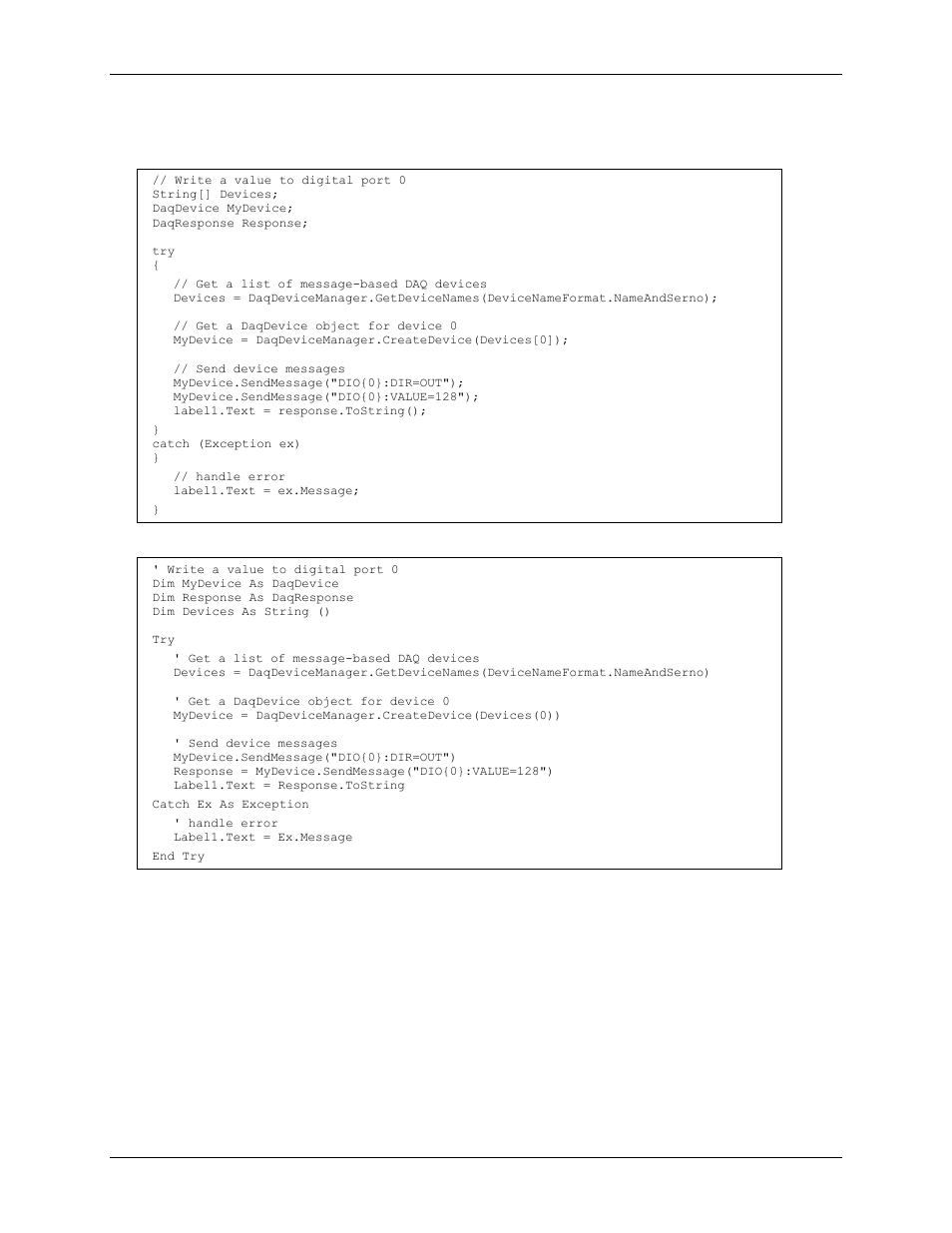 Writing to a digital port | Measurement Computing DAQFlex User Guide User Manual | Page 17 / 125