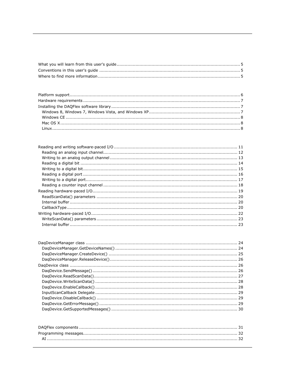 Measurement Computing DAQFlex User Guide User Manual | Page 3 / 125