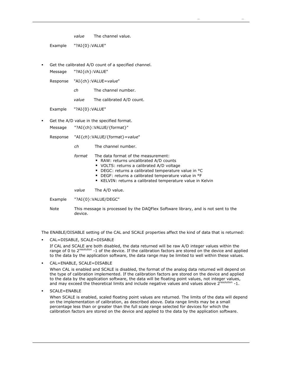 Working with the cal and scale properties | Measurement Computing DAQFlex User Guide User Manual | Page 38 / 125