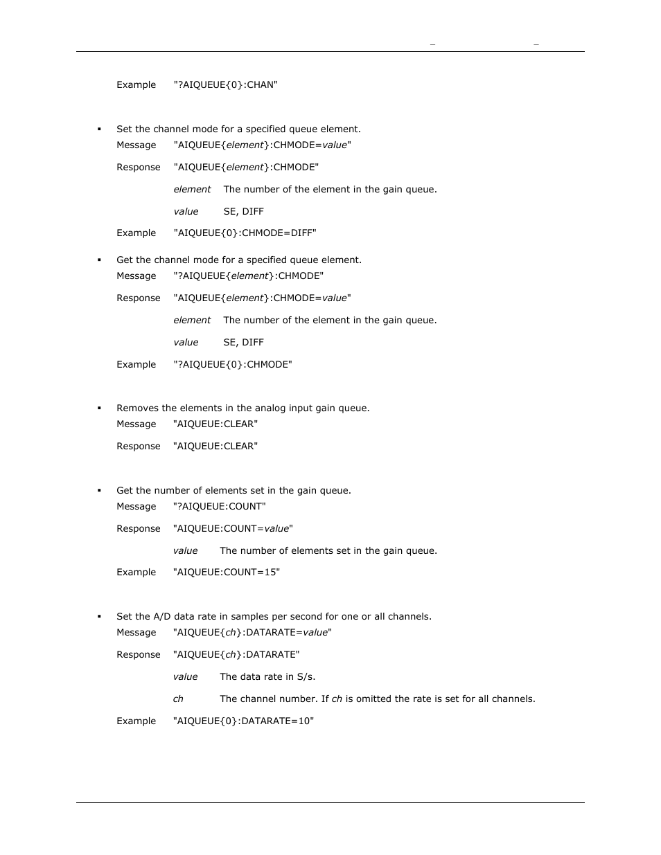 Chmode, Clear, Count | Datarate | Measurement Computing DAQFlex User Guide User Manual | Page 40 / 125