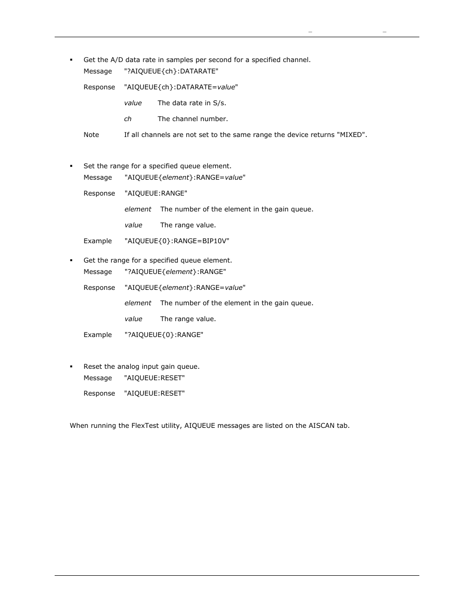 Range, Reset | Measurement Computing DAQFlex User Guide User Manual | Page 41 / 125