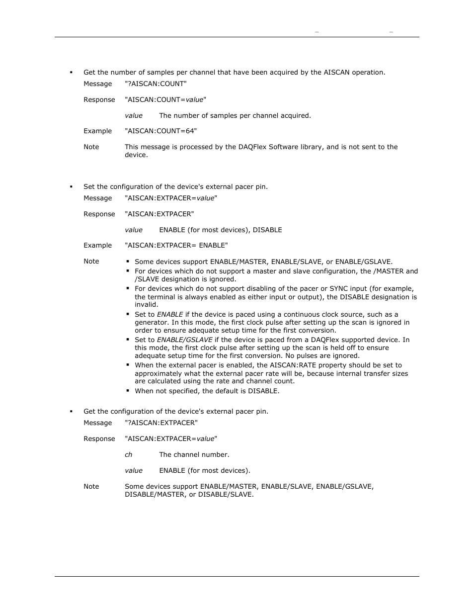 Count, Extpacer | Measurement Computing DAQFlex User Guide User Manual | Page 44 / 125