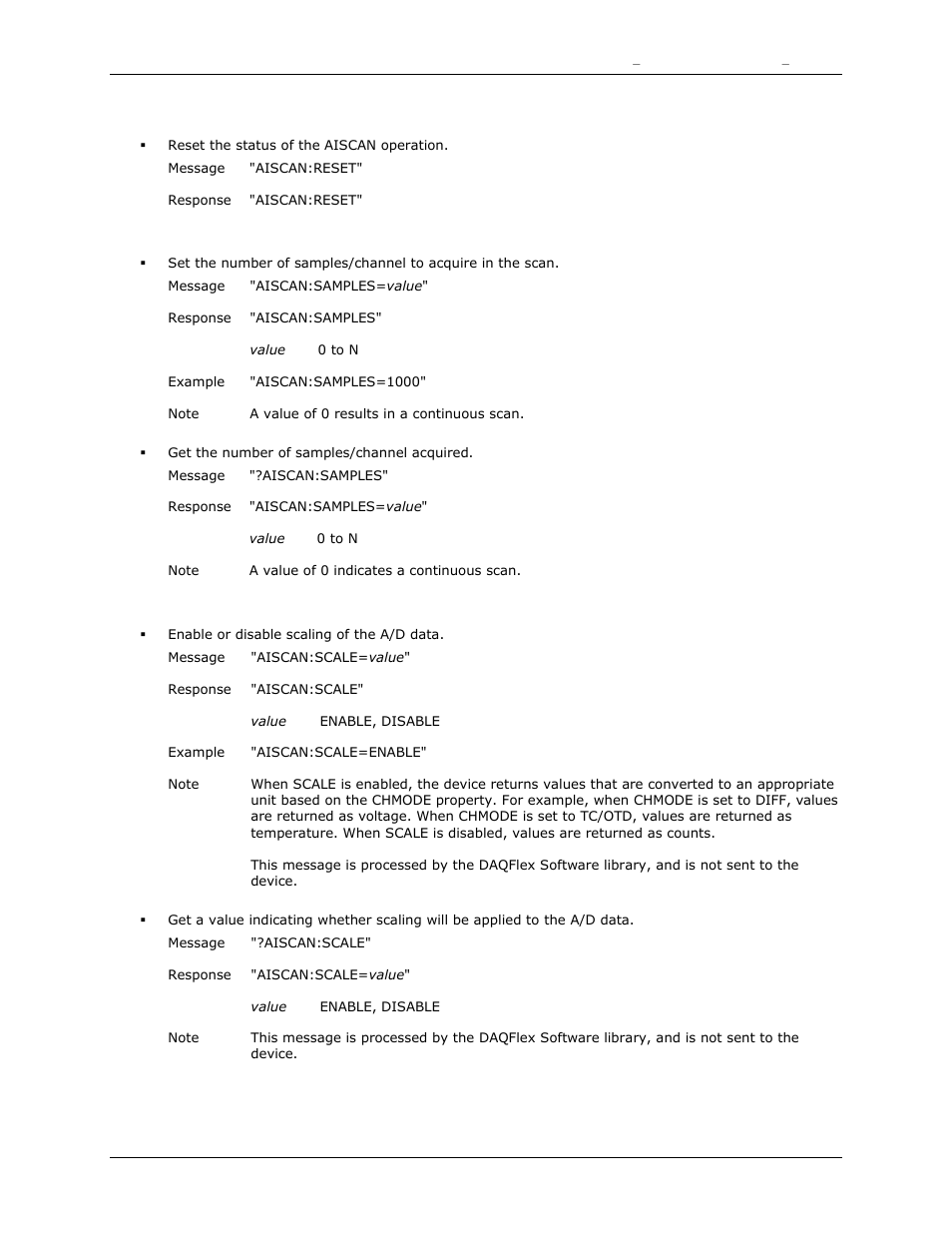 Reset, Samples, Scale | Measurement Computing DAQFlex User Guide User Manual | Page 48 / 125