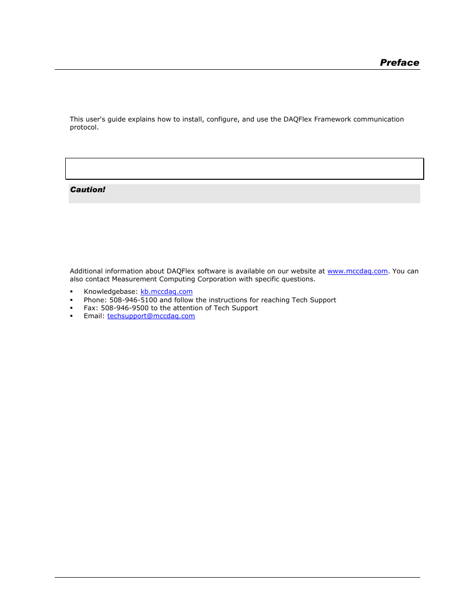 Preface, About this user's guide, What you will learn from this user's guide | Conventions in this user's guide, Where to find more information | Measurement Computing DAQFlex User Guide User Manual | Page 5 / 125