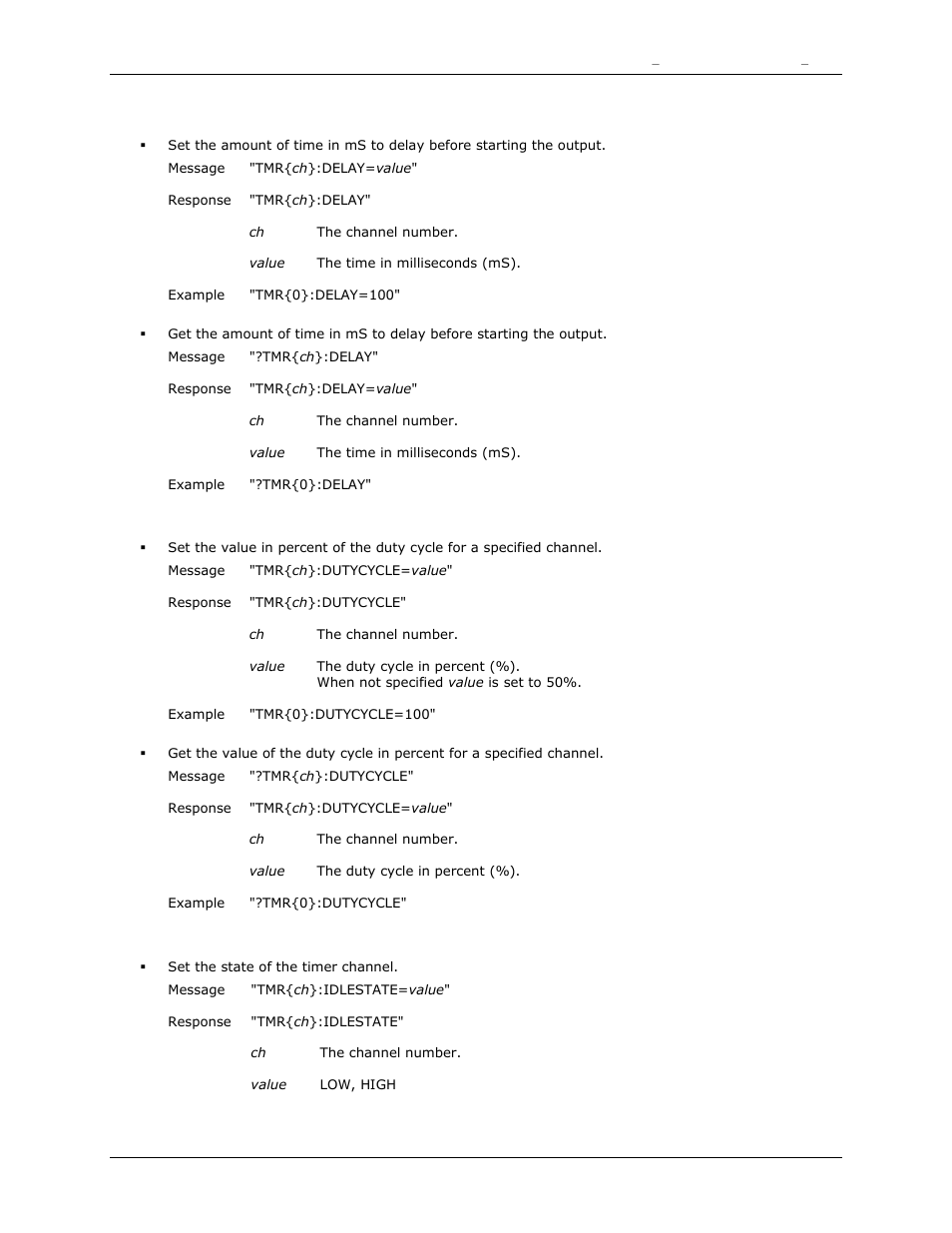 Delay, Dutycycle, Idlestate | Measurement Computing DAQFlex User Guide User Manual | Page 69 / 125