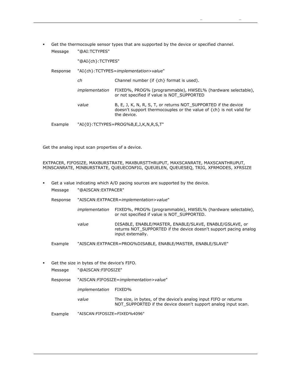 Tctypes, Aiscan, Extpacer | Fifosize | Measurement Computing DAQFlex User Guide User Manual | Page 76 / 125