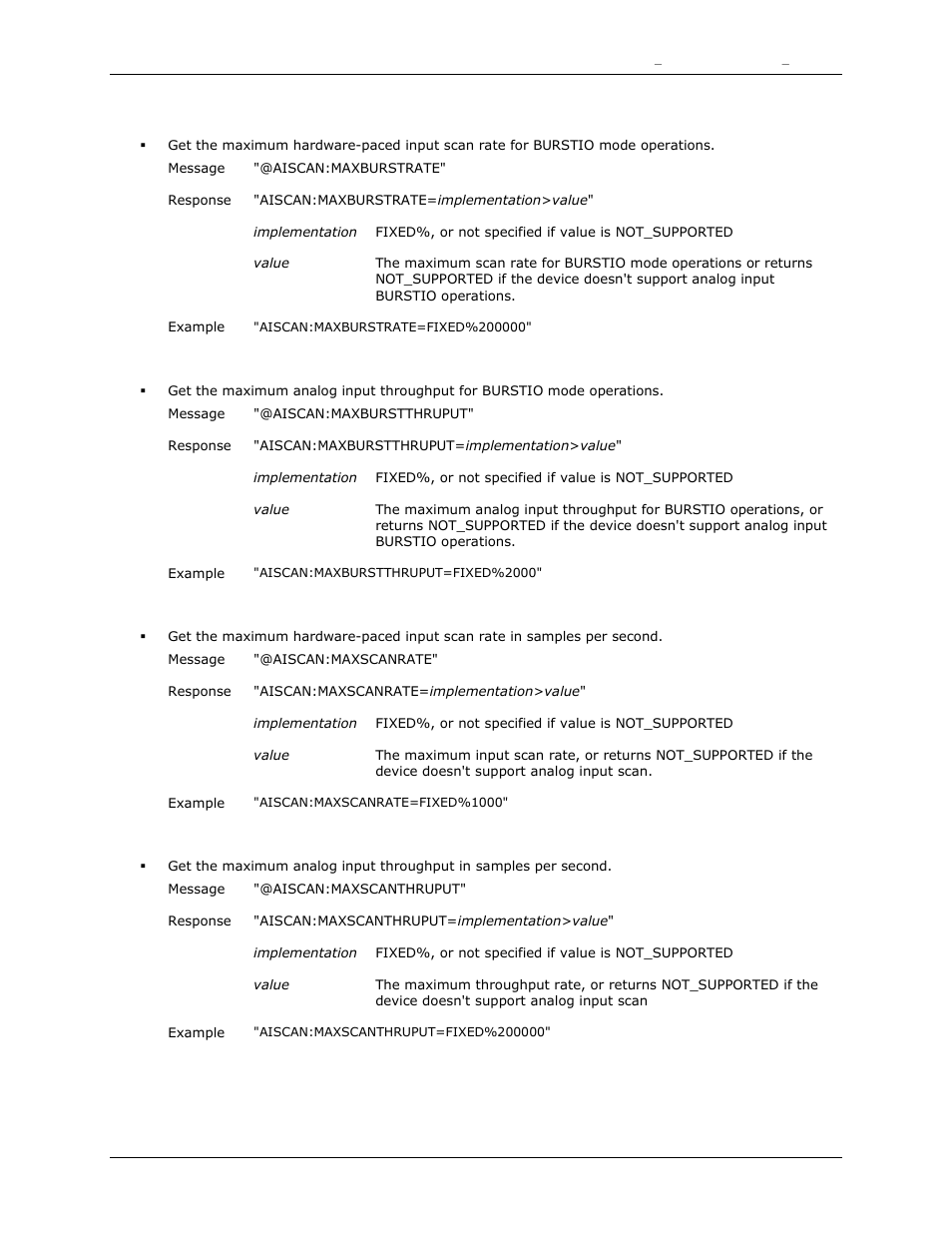 Maxburstrate, Maxburstthruput, Maxscanrate | Maxscanthruput | Measurement Computing DAQFlex User Guide User Manual | Page 77 / 125