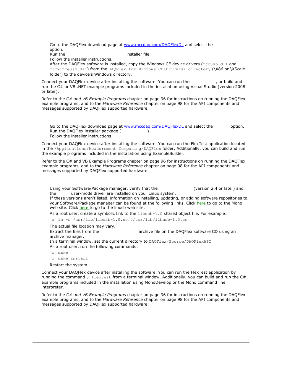 Windows ce, Mac os x, Linux | Measurement Computing DAQFlex User Guide User Manual | Page 8 / 125