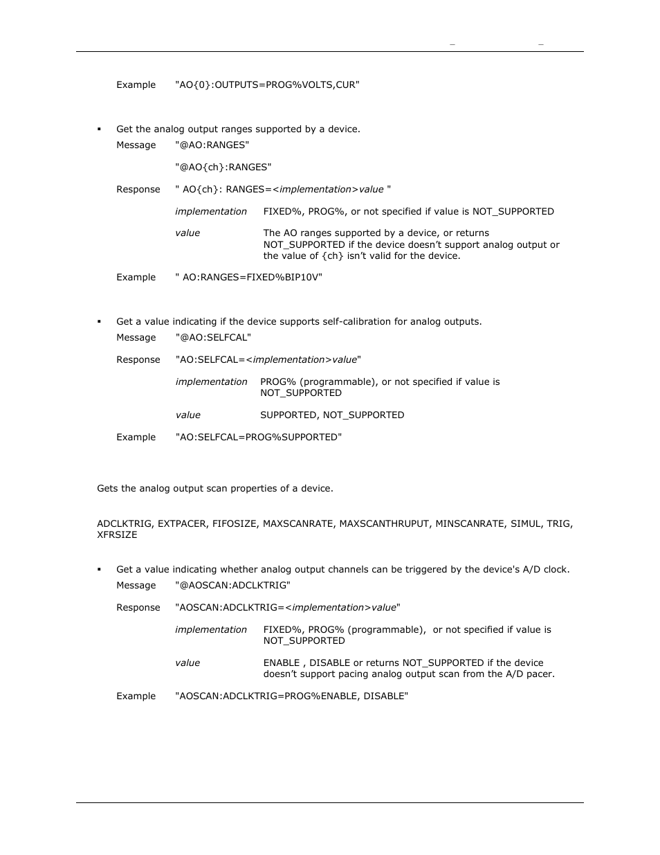 Ranges, Selfcal, Aoscan | Adclktrig | Measurement Computing DAQFlex User Guide User Manual | Page 83 / 125