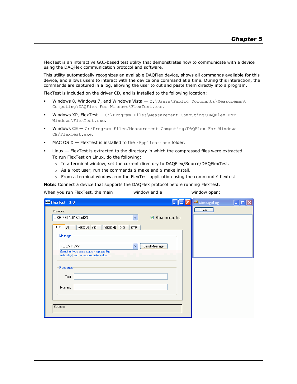 Flextest utility, Chapter 5 | Measurement Computing DAQFlex User Guide User Manual | Page 92 / 125