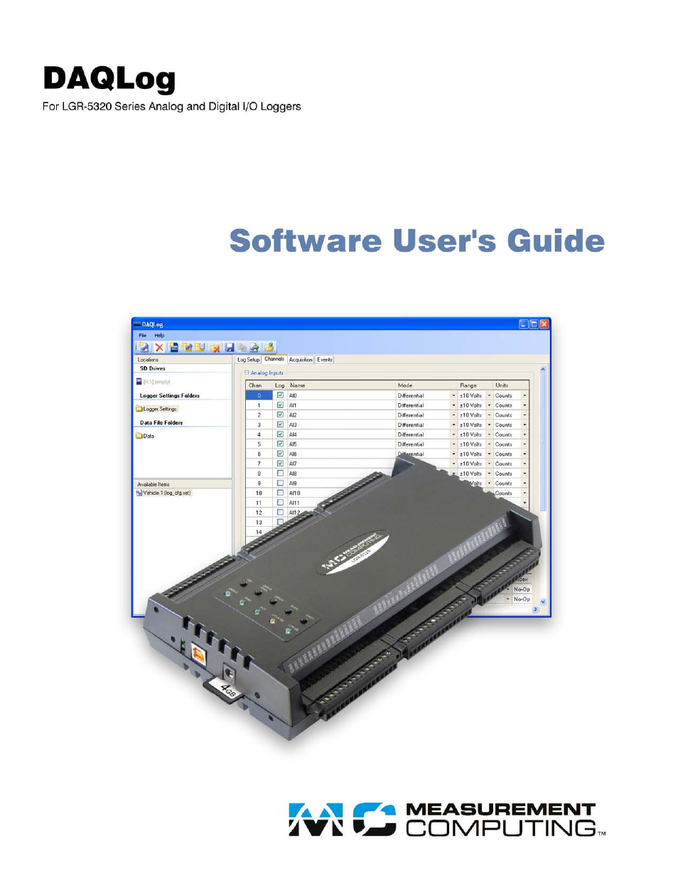 Measurement Computing DAQLog User Guide User Manual | 44 pages