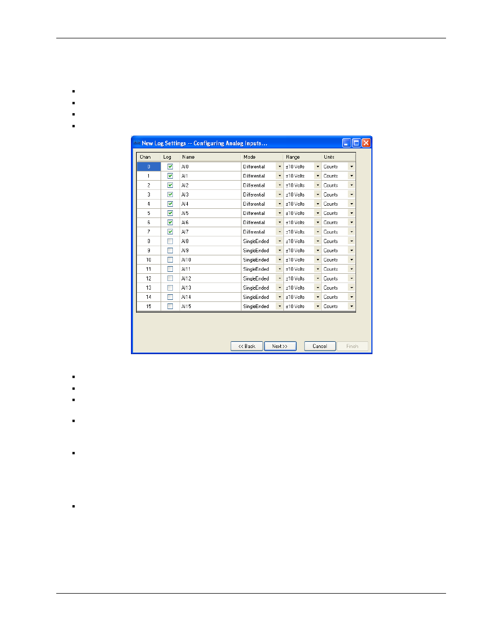 Configuring analog input parameters | Measurement Computing DAQLog User Guide User Manual | Page 19 / 44