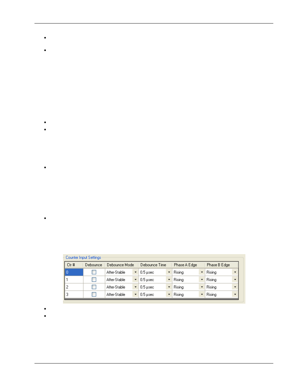 Setting debounce filter parameters | Measurement Computing DAQLog User Guide User Manual | Page 22 / 44