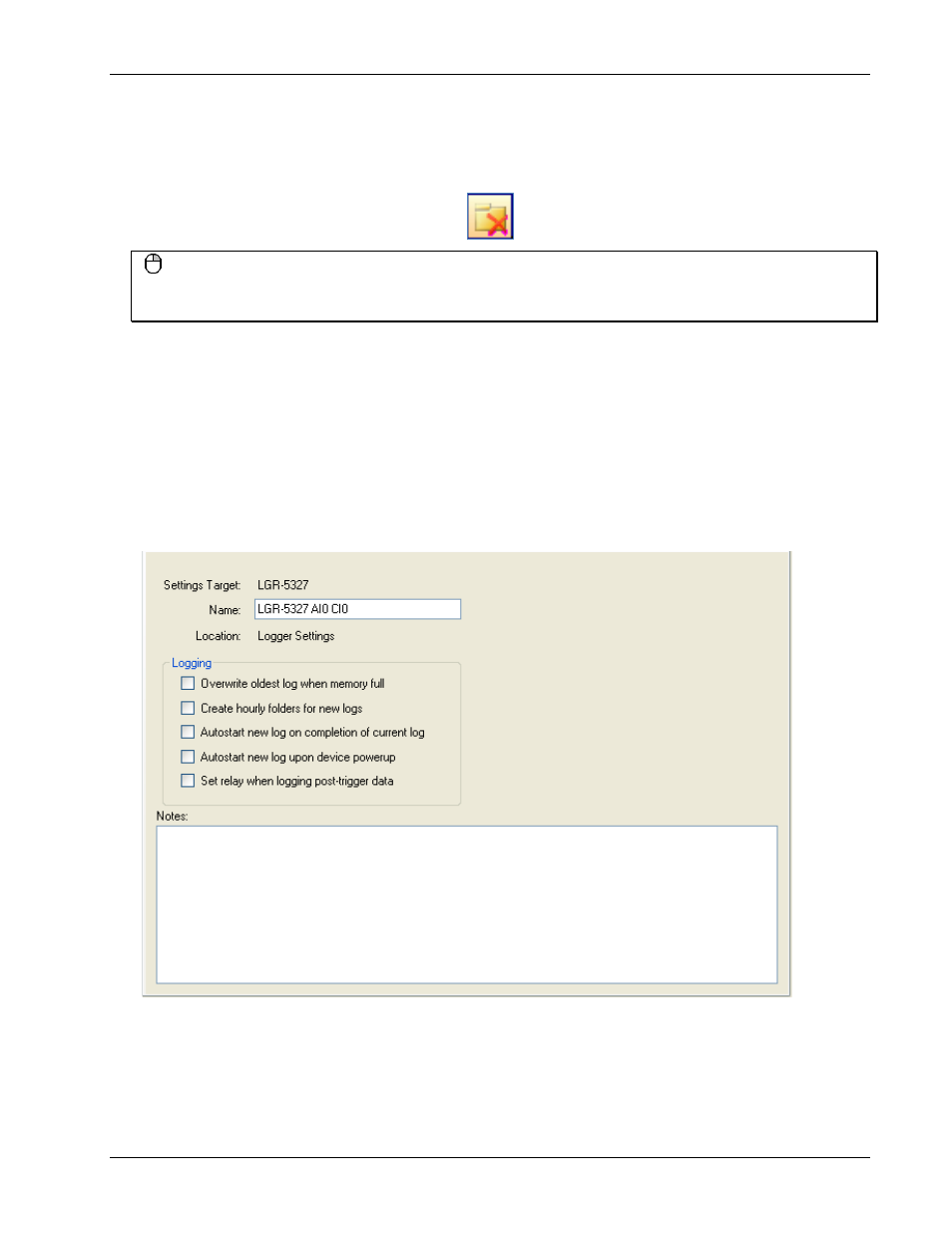 Removing a data folder location, Creating a data file | Measurement Computing DAQLog User Guide User Manual | Page 34 / 44