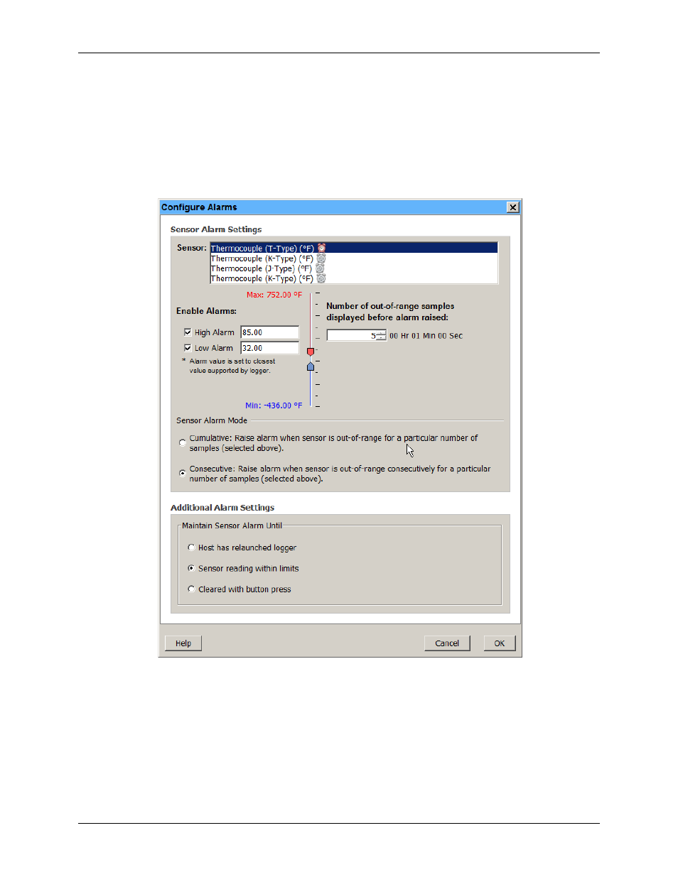 Configure alarms | Measurement Computing USB-5100 Series User Manual | Page 18 / 64