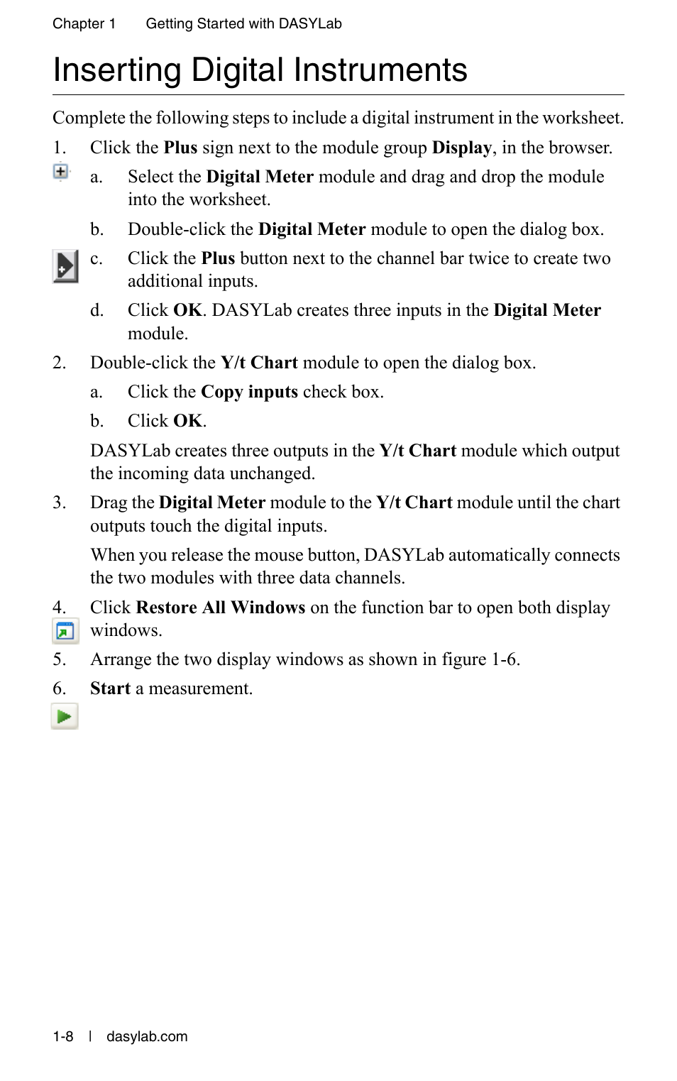 Inserting digital instruments, Inserting digital instruments -8 | Measurement Computing DASYLab User Manual User Manual | Page 18 / 76