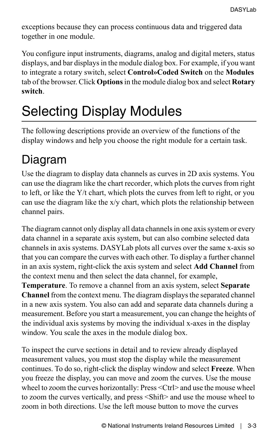 Selecting display modules, Diagram, Selecting display modules -3 | Diagram -3 | Measurement Computing DASYLab User Manual User Manual | Page 32 / 76