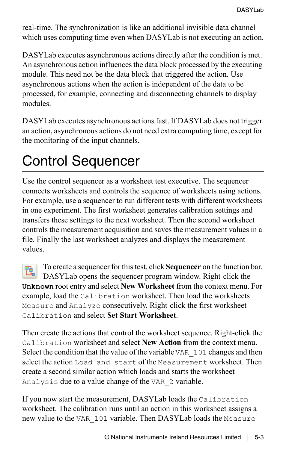 Control sequencer, Control sequencer -3 | Measurement Computing DASYLab User Manual User Manual | Page 51 / 76