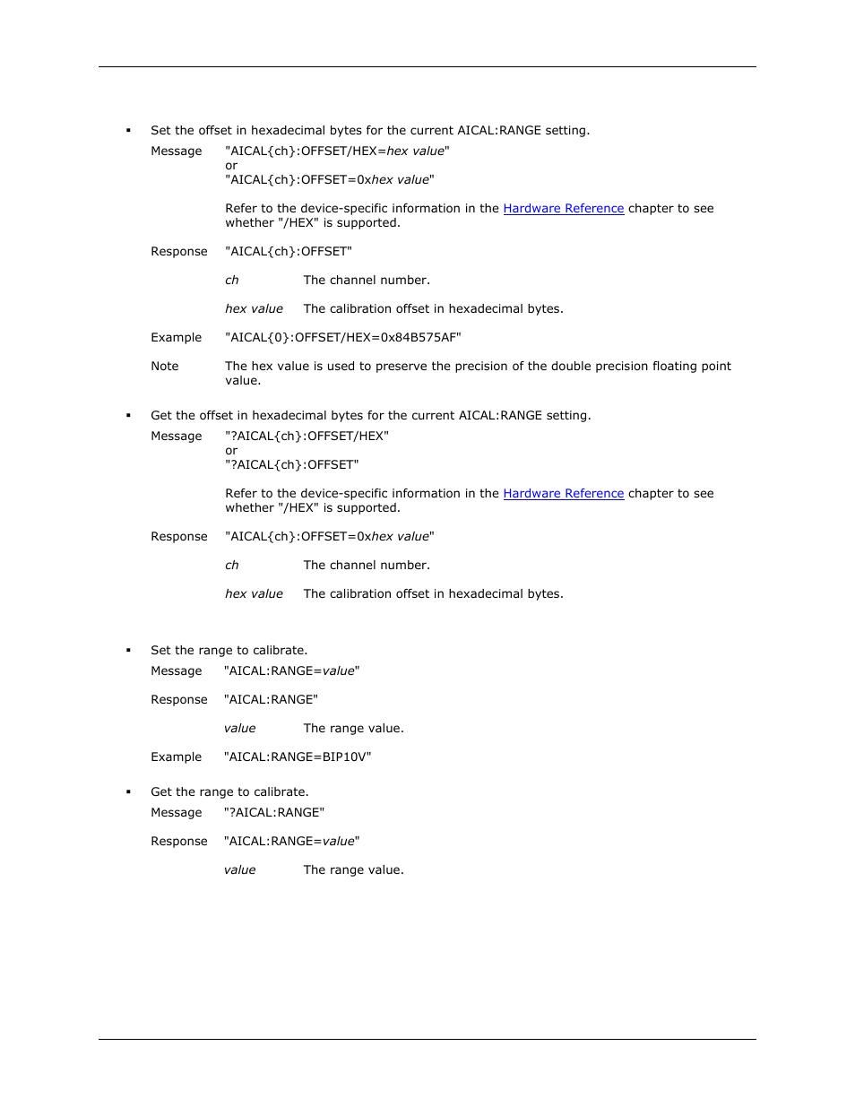 Offset, Range | Measurement Computing DAQFlex User Manual | Page 13 / 46