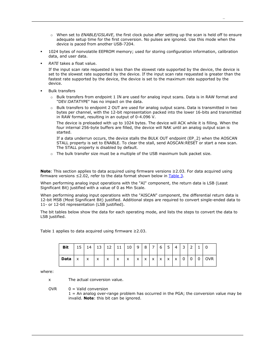 Analog input data format, Differential mode | Measurement Computing DAQFlex User Manual | Page 44 / 46