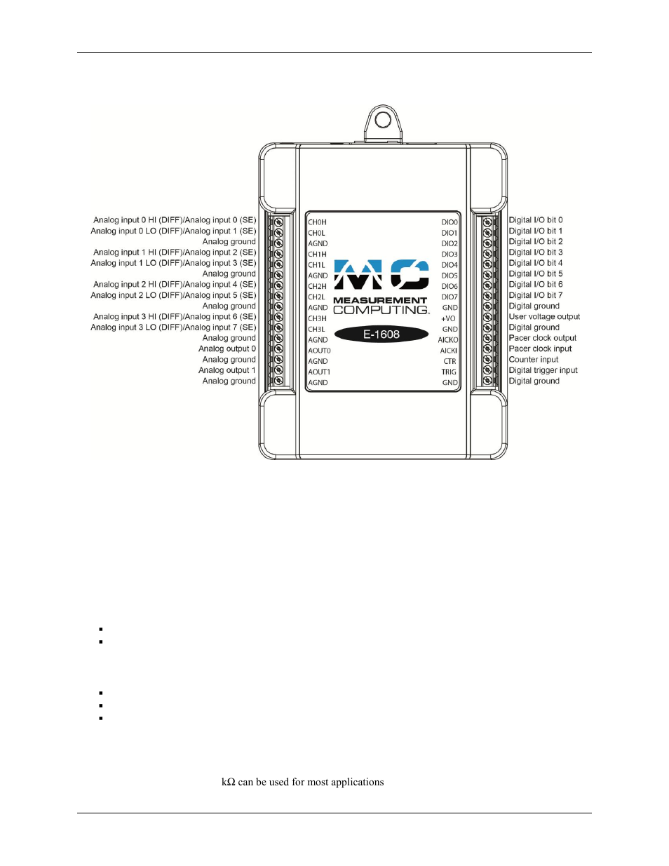 Signal connections, Analog input, Floating voltage source | Measurement Computing E-1608 User Manual | Page 13 / 29