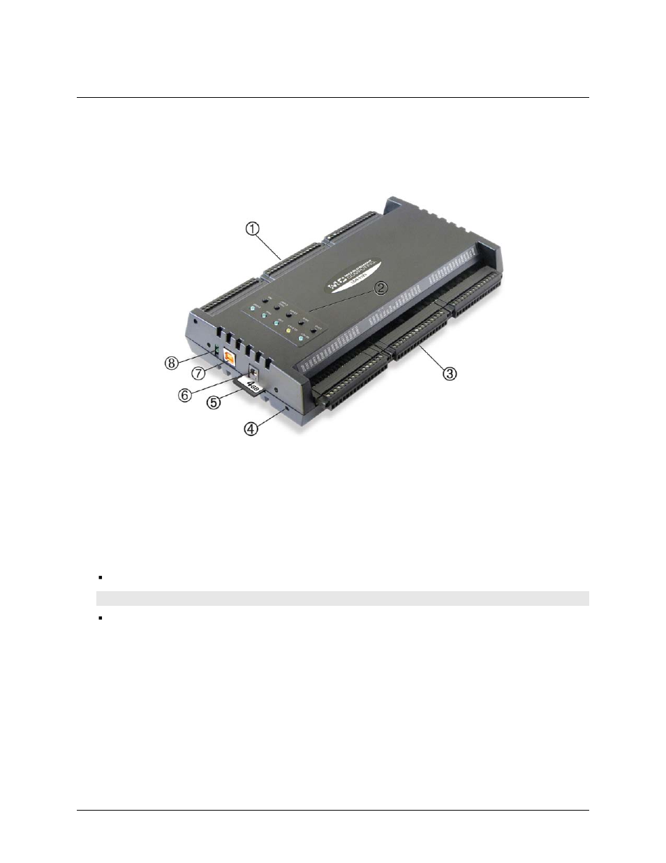 Functional details, External components, Function buttons and leds (top of case) | Chapter 3 | Measurement Computing LGR-5320 Series User Manual | Page 12 / 43