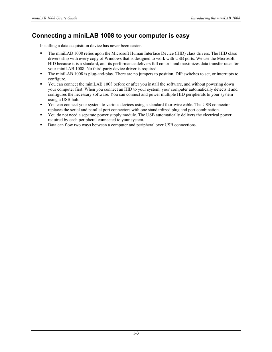Connecting a minilab 1008 to your computer is easy | Measurement Computing miniLAB-1008 User Manual | Page 10 / 34